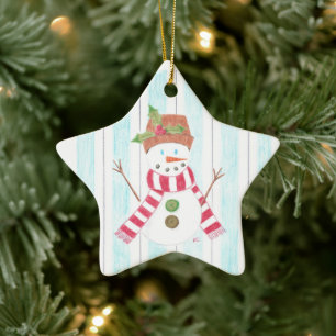 Bonhomme de neige ceramic tree decoration