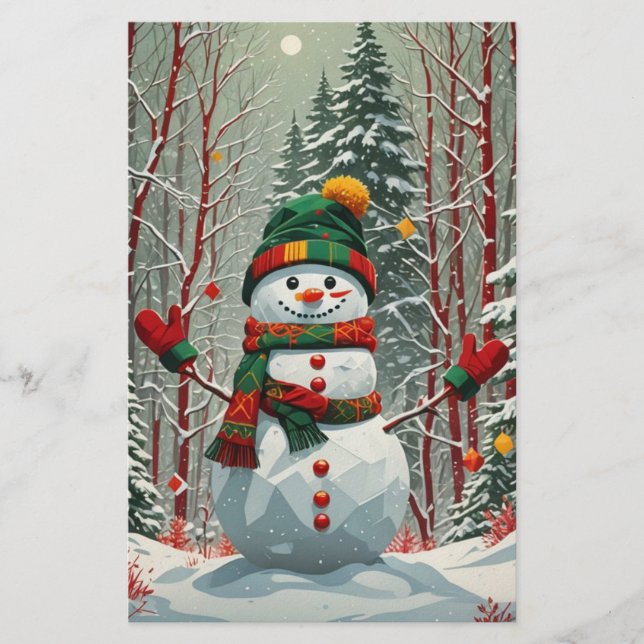 Bonhomme de neige stationery (Front)