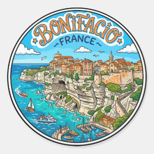 Bonifacio, Corsica, France France Classic Round Sticker