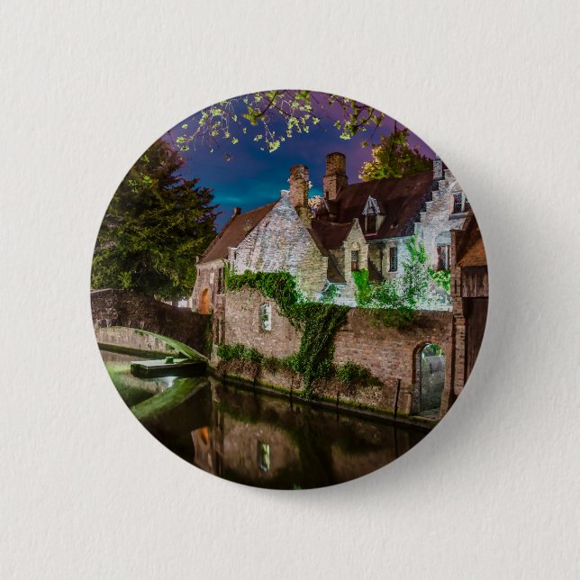 Bonifacius Bridge in Bruges 6 Cm Round Badge (Front)