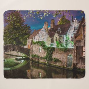 Bonifacius Bridge in Bruges Sherpa Blanket