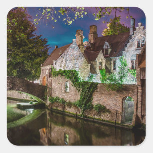 Bonifacius Bridge in Bruges Square Sticker