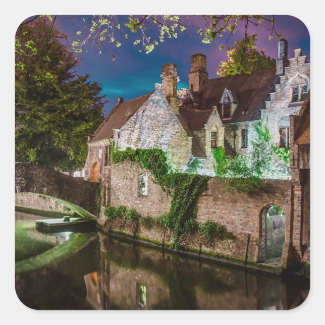 Bonifacius Bridge in Bruges Square Sticker (Front)