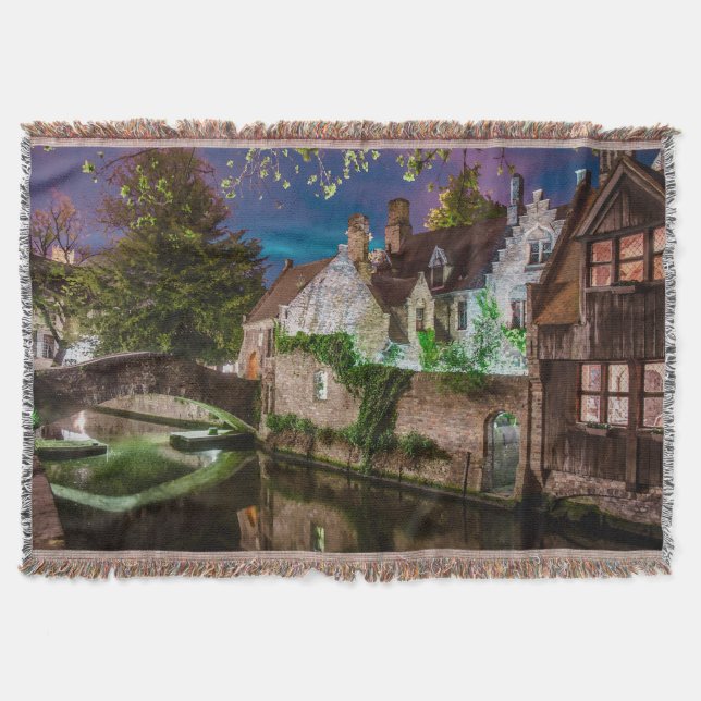 Bonifacius Bridge in Bruges Throw Blanket (Front)