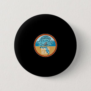 Bonita Beach Florida Fl Ocean Wave Shark Fin Vacat 6 Cm Round Badge
