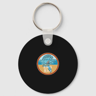 Bonita Beach Florida Fl Ocean Wave Shark Fin Vacat Key Ring