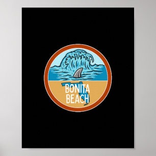 Bonita Beach Florida Fl Ocean Wave Shark Fin Vacat Poster