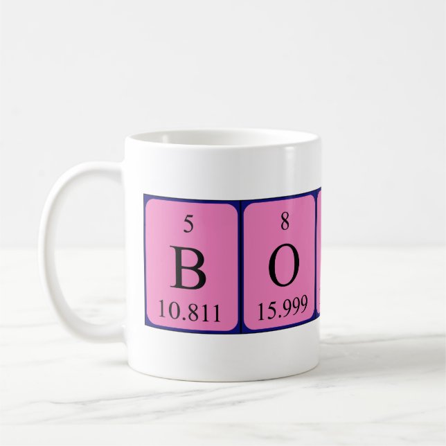 Bonita periodic table name mug (Left)