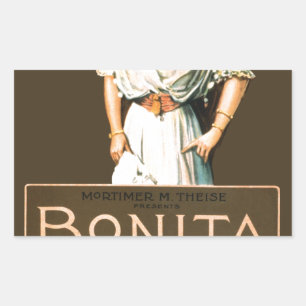 bonita rectangular sticker