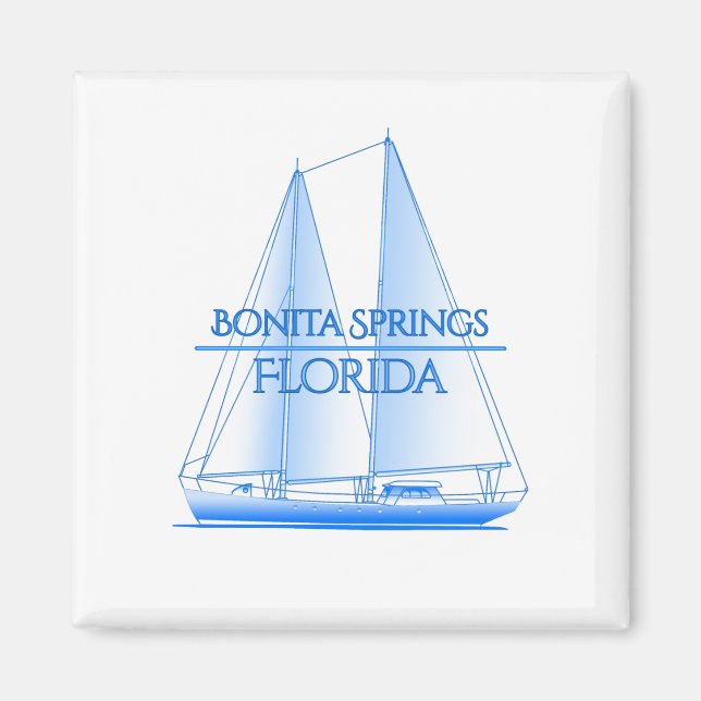 Bonita Springs Coastal Nautical Sailing Sailor Magnet (Front)