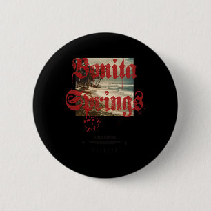 Bonita Springs Florida Fl Vintage Tattoo Beach Sur 6 Cm Round Badge