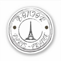 Bonjor Paris France Travel Stamp Sticker