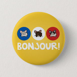Bonjour! 6 Cm Round Badge