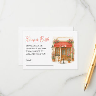 Bonjour Bebe Baby Shower Diaper Raffle Enclosure Card