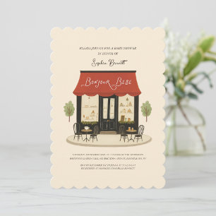 Bonjour Bebe Baby Shower  Invitation