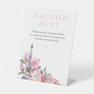 Bonjour Bebe Baby Shower Pacifier Hunt Sign