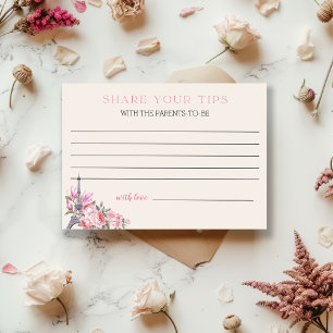 Bonjour Bebe Baby Shower Parenting Tip Jar Card