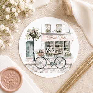 Bonjour Bebe Baby Shower Thank You Classic Round Sticker