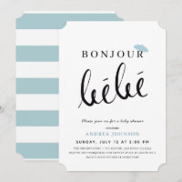 Bonjour Bebe Blue Beret Simple Boy Baby Shower