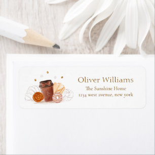 Bonjour Bébé Coffee Baby Shower Return Address Label