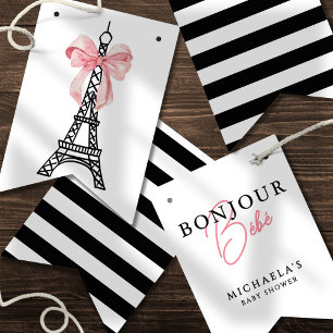 Bonjour Bébé Coquette Bow Paris Baby Shower Bunting