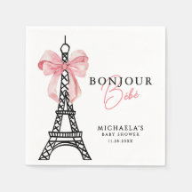 Bonjour Bébé Coquette Bow Paris Baby Shower