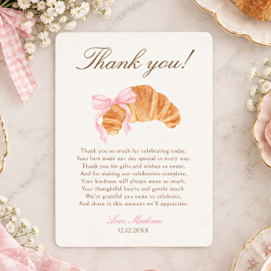 Bonjour Bébé Croissant Bow French Baby Shower Thank You Card