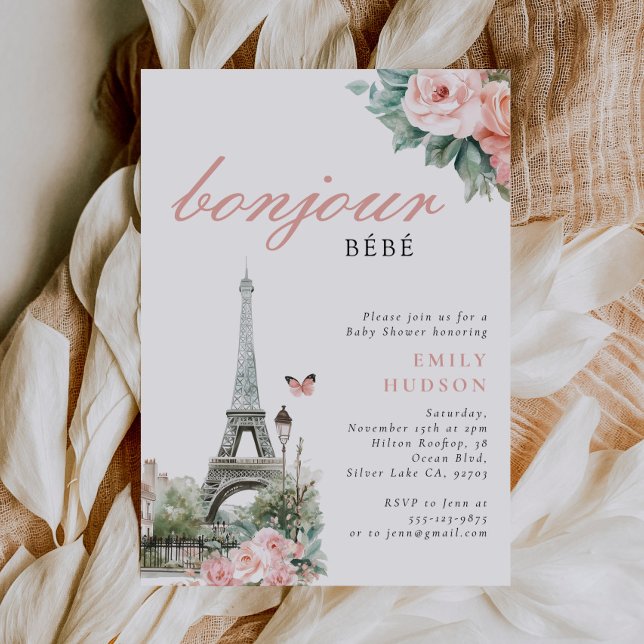 Bonjour Bébé France Baby Shower Invitation (Creator Uploaded)
