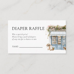 Bonjour Bébé French Baby Shower Diaper Raffle Enclosure Card