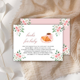 Bonjour Bebe French Cafe Pink Floral Book Request Enclosure Card
