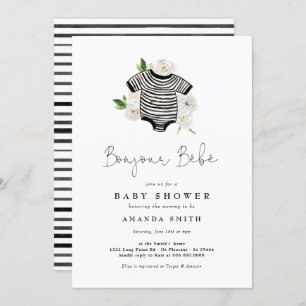 Bonjour Bebe French Gender Neutral Baby Shower Invitation