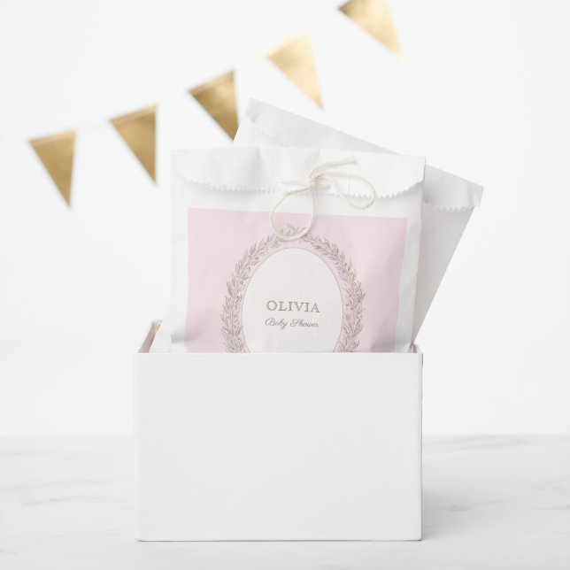 Bonjour Bebe French Patisserie Baby Shower Pink Favour Bag (Party)