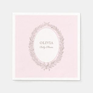 Bonjour Bebe French Patisserie Baby Shower Pink Napkin