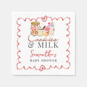 Bonjour Bébé Milk and Cookies Modern Baby Shower Napkin