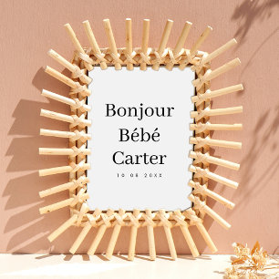 Bonjour Bébé   Modern Minimalist Nursery New Baby Poster