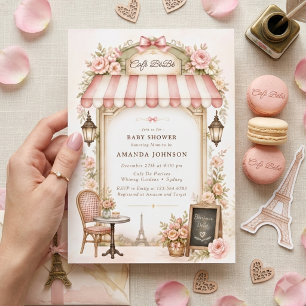 Bonjour Bebe Oh La La Bebe Pink Baby Shower Invitation