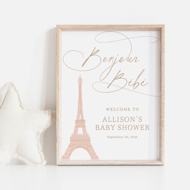 Bonjour Bebe Paris French Baby Shower Welcome Sign (Creator Uploaded)