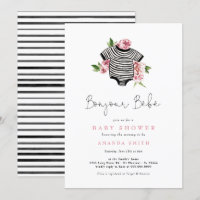Bonjour Bebe Paris French Pink Flowers Baby Shower