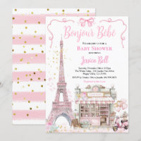 Bonjour Bebe Paris Girl Baby Shower Pink Eiffel 