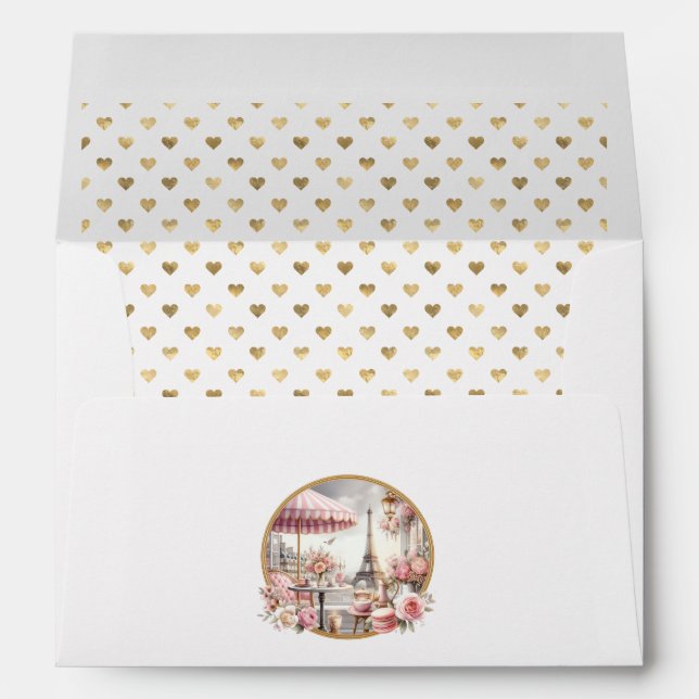 Bonjour Bébé Parisian Chic Baby Shower Envelope (Back (Bottom))