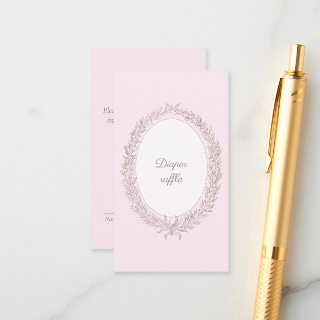 Bonjour Bebe Pink French Baroque  Enclosure Card (Front/Back In Situ)