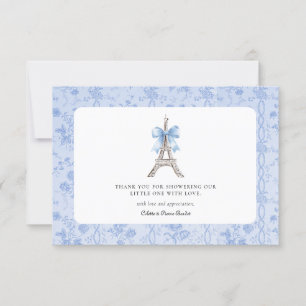 Bonjour Bebe Romantic Blue French Thank You Card