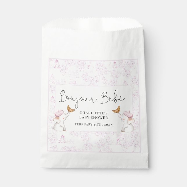 Bonjour Bebe Romantic French Girl Baby Shower   Favour Bag (Front)