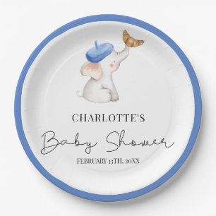 Bonjour Bebe Romantic French Girl Baby Shower  Pap Paper Plate