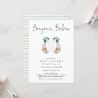Bonjour Bebes French Penguin Twins Baby Shower