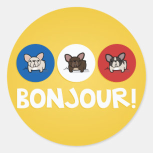 Bonjour! Classic Round Sticker