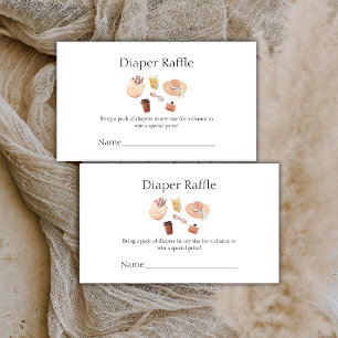 Bonjour Coffee Picnic Diaper Raffle Baby shower Enclosure Card