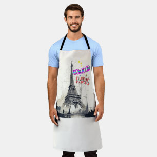 Bonjour Colorful Paris Apron