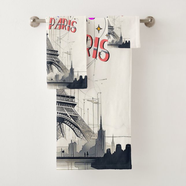 Bonjour Colourful Paris Bath Towel Set (Insitu)