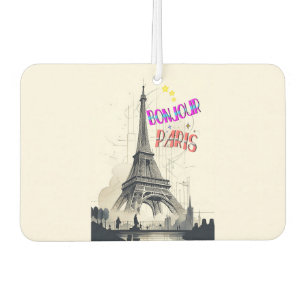 Bonjour Colourful Paris Car Air Freshener